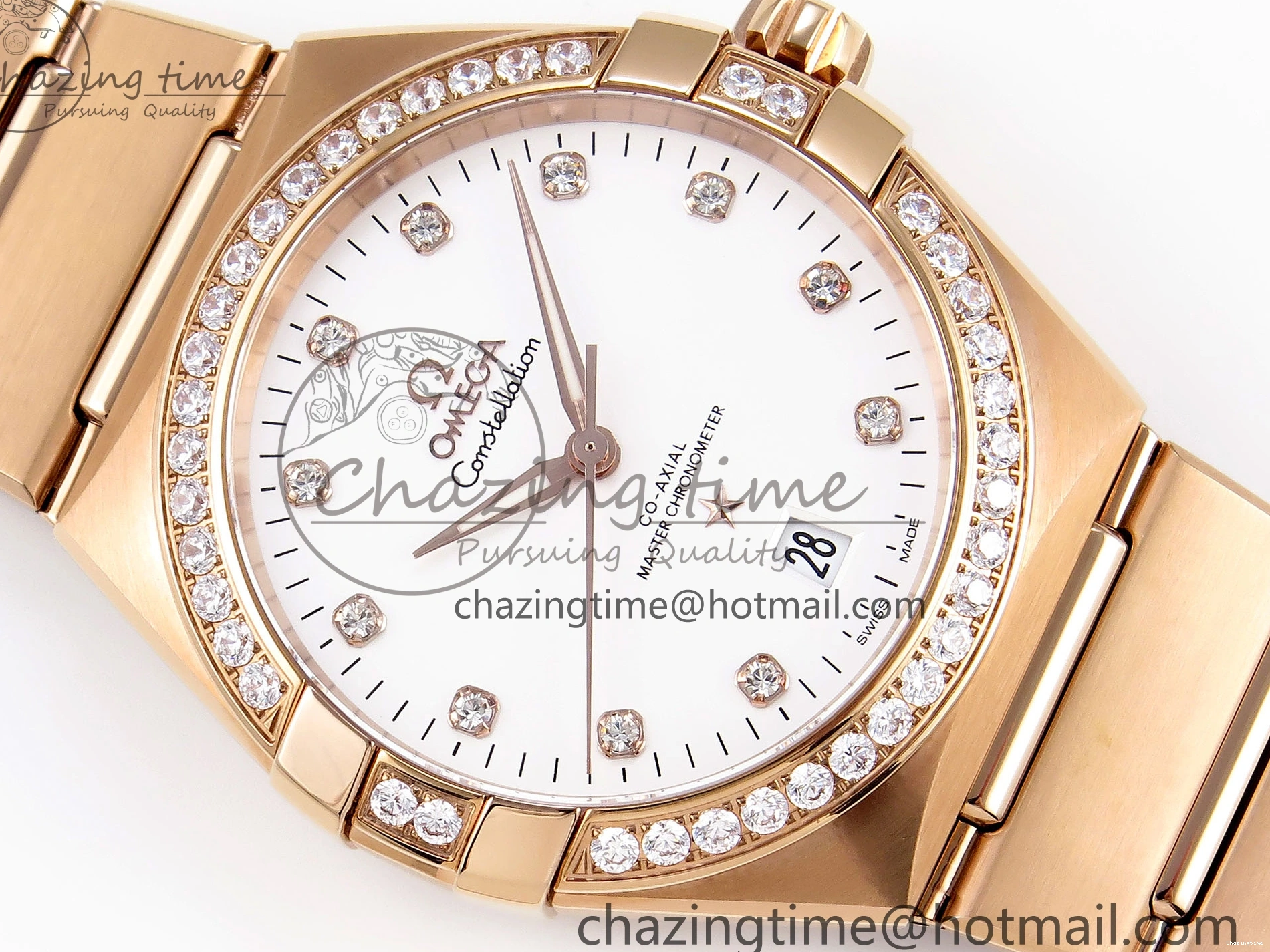 0216 Soft Constellation 39mm RG Diamonds Bezel ASWF 1:1 Best Edition White Dial on RG Bracelet A 7783